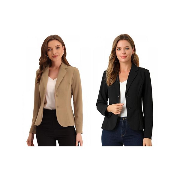 2 комплекта женского блейзера с лацканами и эластичным кроем Allegra K, Black Deep Khaki
2 комплекта женского блейзера с лацканами и эластичным кроем Allegra K, Black Deep Khaki