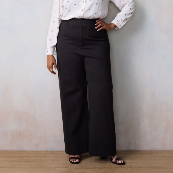 Брюки Wildflower большого размера с высокой посадкой и широкими штанинами Lc Lauren Conrad, черный 
Брюки Wildflower большого размера с высокой посадкой и широкими штанинами Lc Lauren Conrad, черный