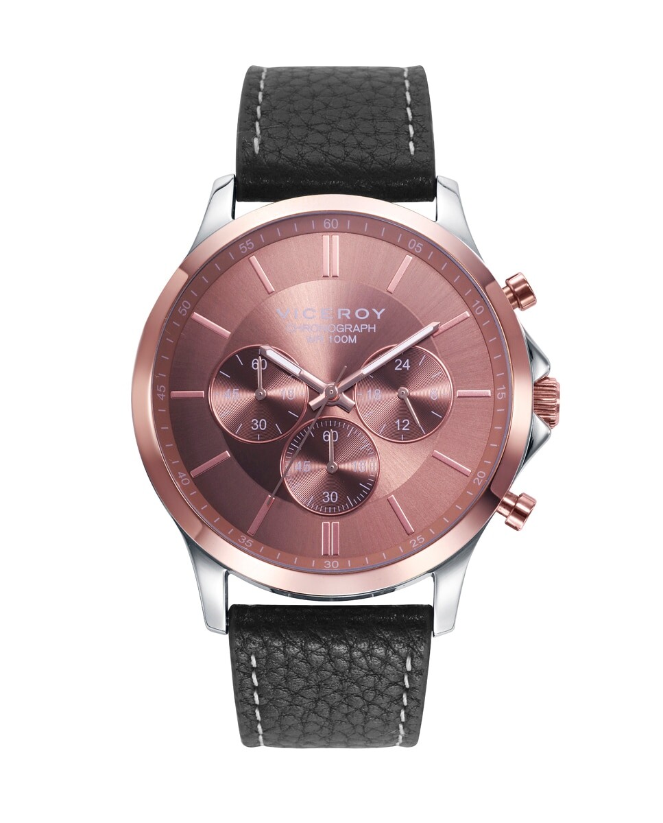 Наручные мужские часы с двухцветным стальным корпусом и черным кожаным ремешком Viceroy, черный
Наручные мужские часы с двухцветным стальным корпусом и черным кожаным ремешком Viceroy, черный