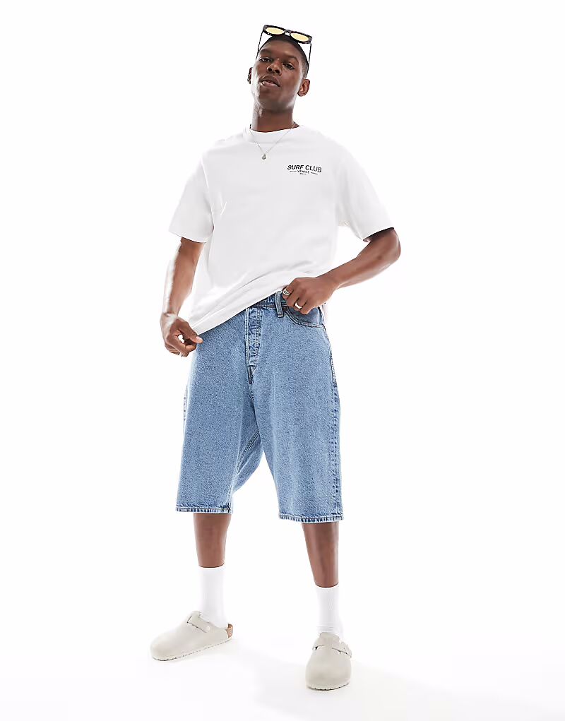 Мешковатые джинсовые шорты Jack & Jones синего цвета
Мешковатые джинсовые шорты Jack & Jones синего цвета