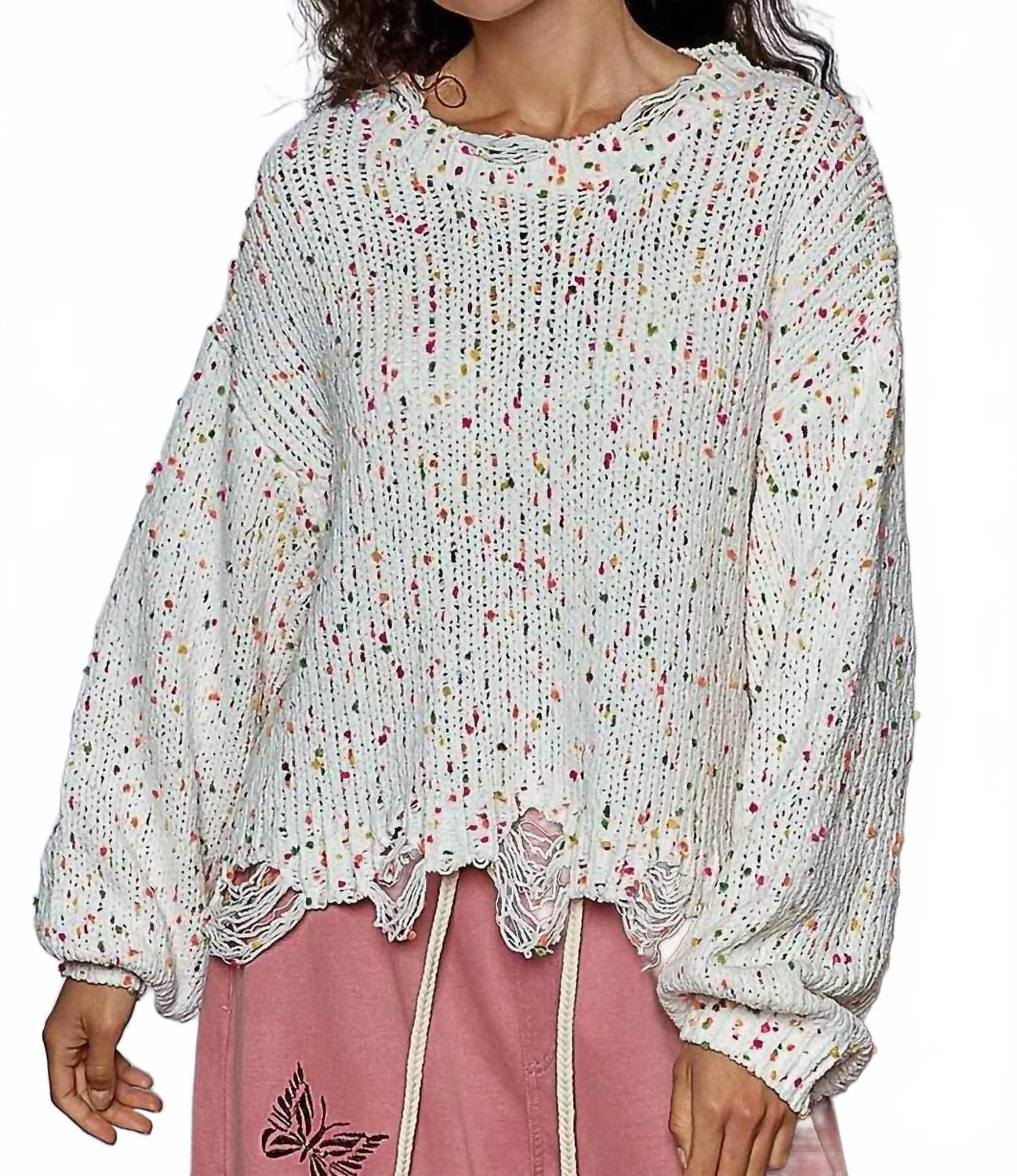 Белый свитер с круглым вырезом и бахромой Pol, белый
Белый свитер с круглым вырезом и бахромой Pol, белый