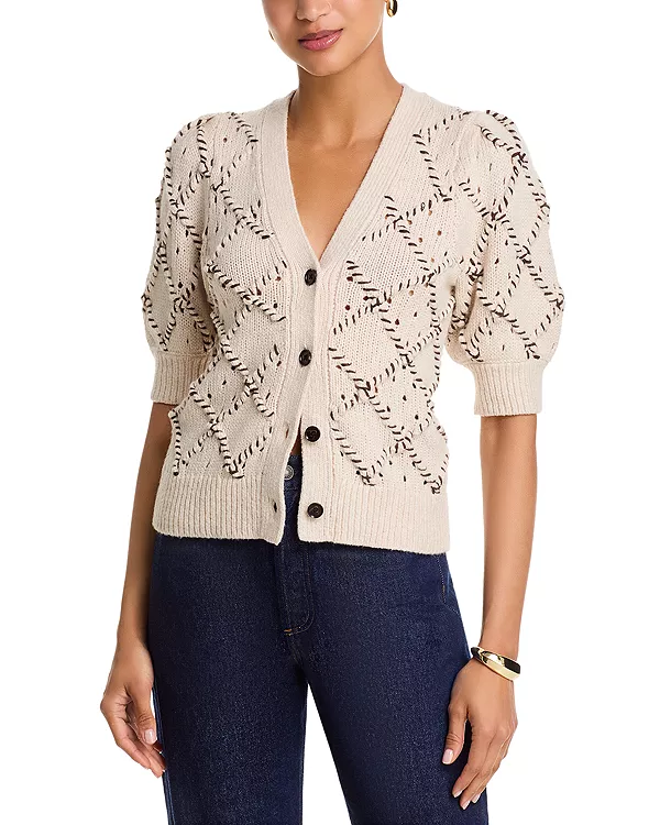 Кардиган Isla с ромбовидным узором, выполненным стежком «внахлест». Rails, бежевый
Кардиган Isla с ромбовидным узором, выполненным стежком «внахлест». Rails, бежевый