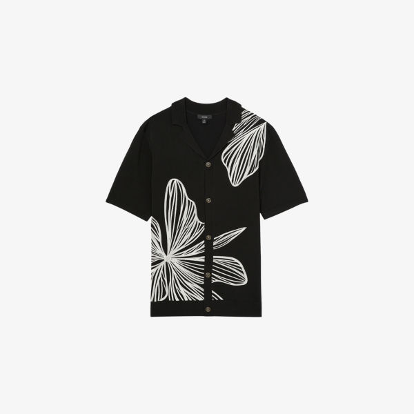 Рубашка Reiss с цветочной вышивкой, черный
Рубашка Reiss с цветочной вышивкой, черный