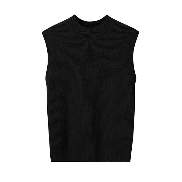 Женский вязаный топ-жилет с ребристым воротником Clearflower, Black
Женский вязаный топ-жилет с ребристым воротником Clearflower, Black