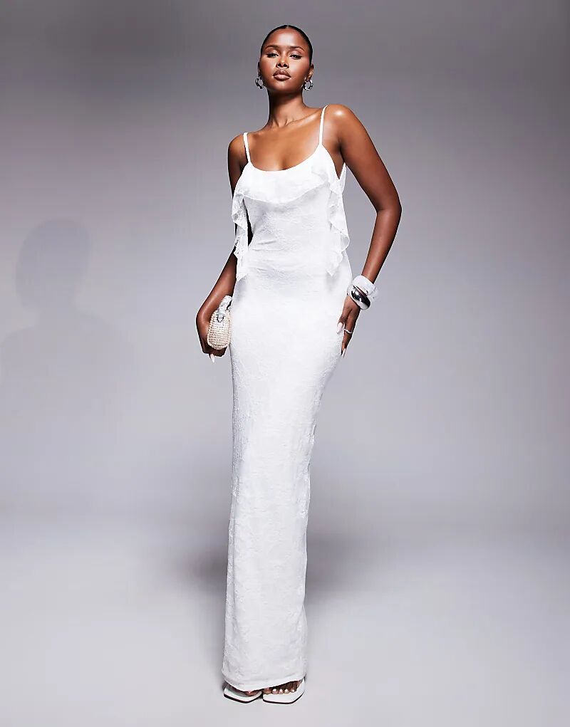 Эксклюзивное двухслойное облегающее кружевное платье Kaiia с оборками и воротником-хомутиком на спине цвета слоновой кости
Эксклюзивное двухслойное облегающее кружевное платье Kaiia с оборками и воротником-хомутиком на спине цвета слоновой кости