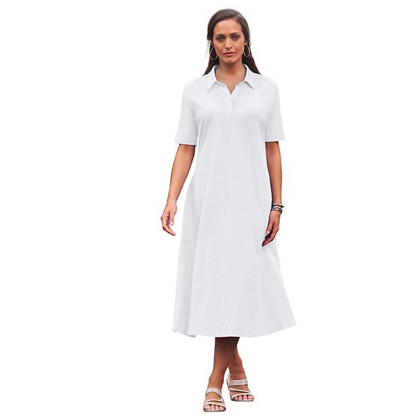 Женское платье миди с V-образным вырезом plus size Jessica London, White
Женское платье миди с V-образным вырезом plus size Jessica London, White