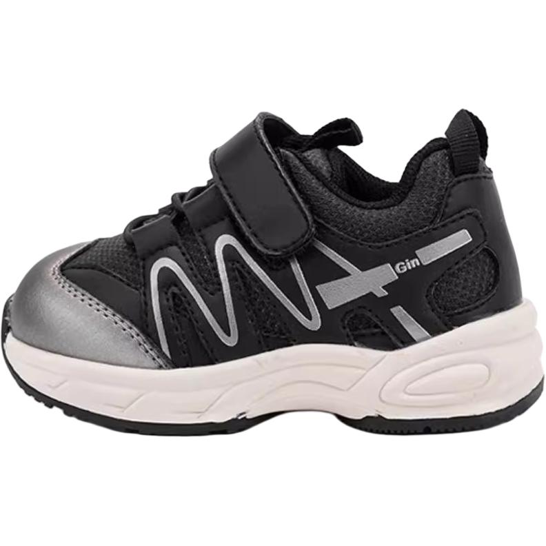 Нескользящие анти-кик низкие детские туфли для малышей QINUOSHU, черный 
Нескользящие анти-кик низкие детские туфли для малышей QINUOSHU, черный