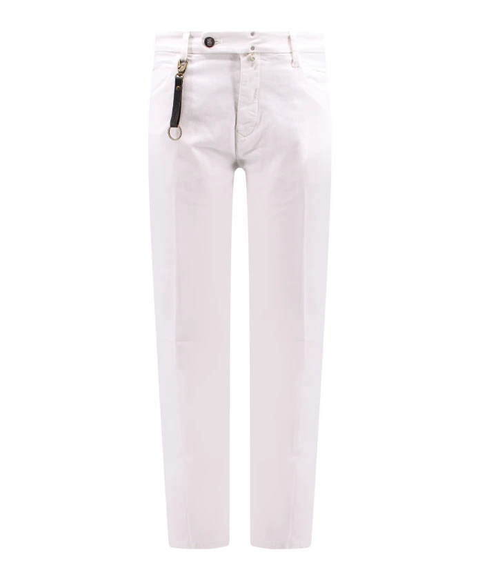 Белые брюки с кожаными деталями Incotex, белый
Белые брюки с кожаными деталями Incotex, белый