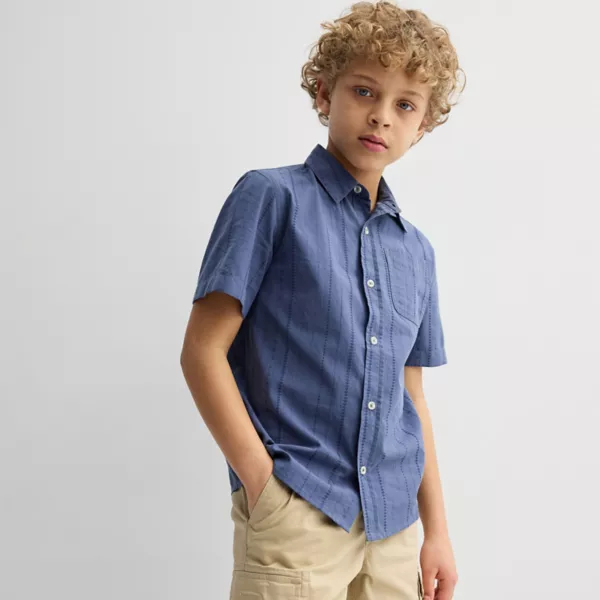 Мальчиковая короткорукавная рубашка из поплина на пуговицах, размеры 8-20, обычная и свободная Sonoma Goods For Life, цвет navy texture
Мальчиковая короткорукавная рубашка из поплина на пуговицах, размеры 8-20, обычная и свободная Sonoma Goods For Life, цвет navy texture