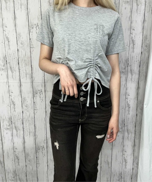 Футболка короткая с завязками и стразами GORGE, серый
Футболка короткая с завязками и стразами GORGE, серый