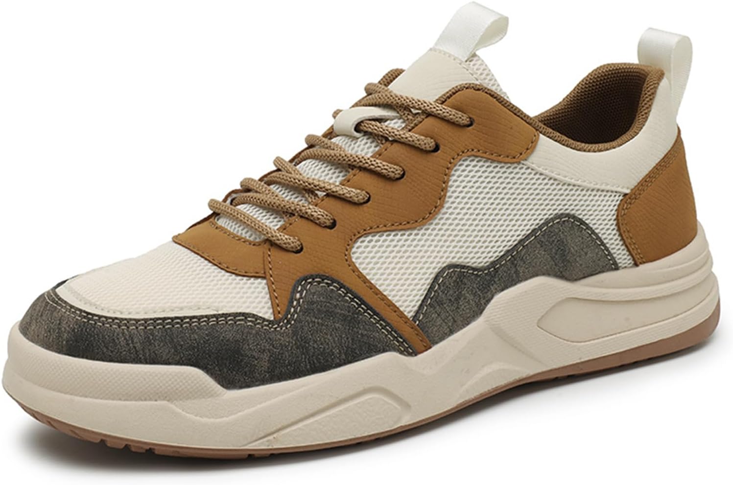 Мужские модные кроссовки с дышащей сеткой и кожей, на шнуровке, с платформой, легкие, с нескользящей подошвой, с круглым носком, для прогулок, путешествий на улице, вождения, спорта и бега Houdbdol, коричневый
Мужские модные кроссовки с дышащей сеткой и кожей, на шнуровке, с платформой, легкие, с нескользящей подошвой, с круглым носком, для прогулок, путешествий на улице, вождения, спорта и бега Houdbdol, коричневый
