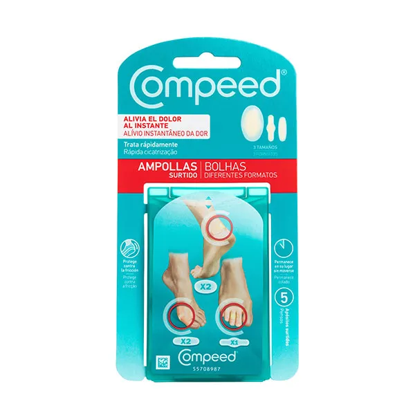 Повязки для мгновенного облегчения боли и раздражения Ampollas Surtido 3 Tamaños Compeed, 5 UD
Повязки для мгновенного облегчения боли и раздражения Ampollas Surtido 3 Tamaños Compeed, 5 UD
