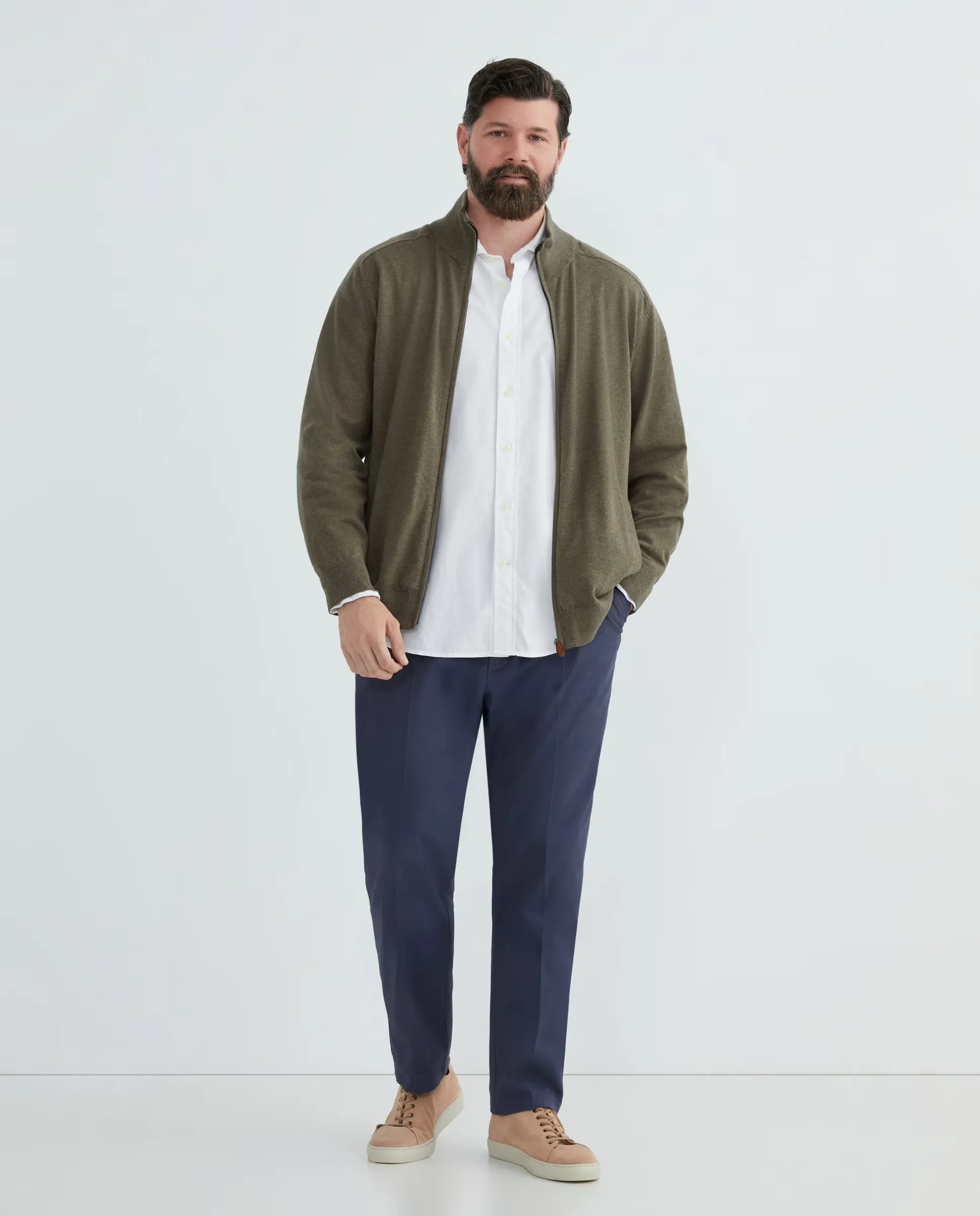 Кардиган мужской больших размеров с полуводолазным воротником на молнии, гладкий, из мериносовой шерсти Emidio Tucci, цвет Kaki
Кардиган мужской больших размеров с полуводолазным воротником на молнии, гладкий, из мериносовой шерсти Emidio Tucci, цвет Kaki