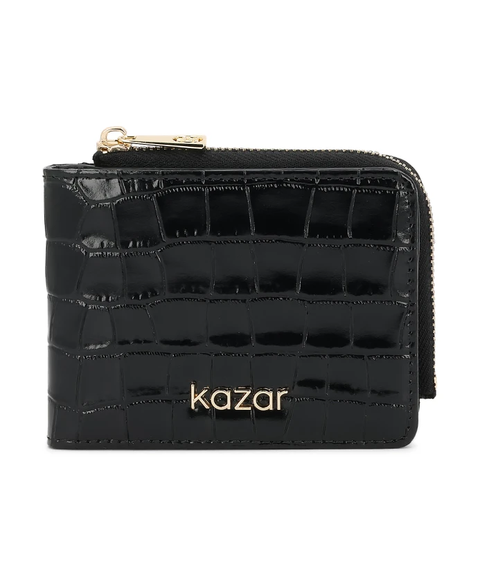 Кошелек из тисненой кожи Kazar, черный
Кошелек из тисненой кожи Kazar, черный