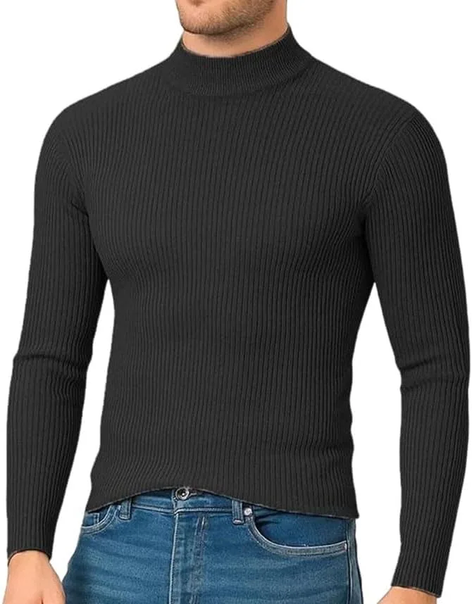 Мужской свитер с воротником-стойкой длинный рукав slim fit полосатый
Мужской свитер с воротником-стойкой длинный рукав slim fit полосатый