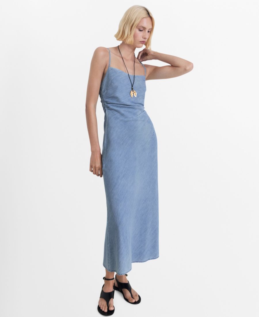 Женское платье в стиле джинсовой ткани с драпировкой MANGO, Medium Blue
Женское платье в стиле джинсовой ткани с драпировкой MANGO, Medium Blue