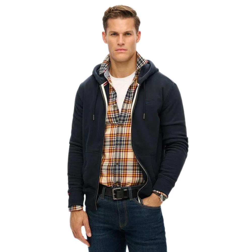 Толстовка Superdry Essentials Logo M2014128A full zip, синий 
Толстовка Superdry Essentials Logo M2014128A full zip, синий