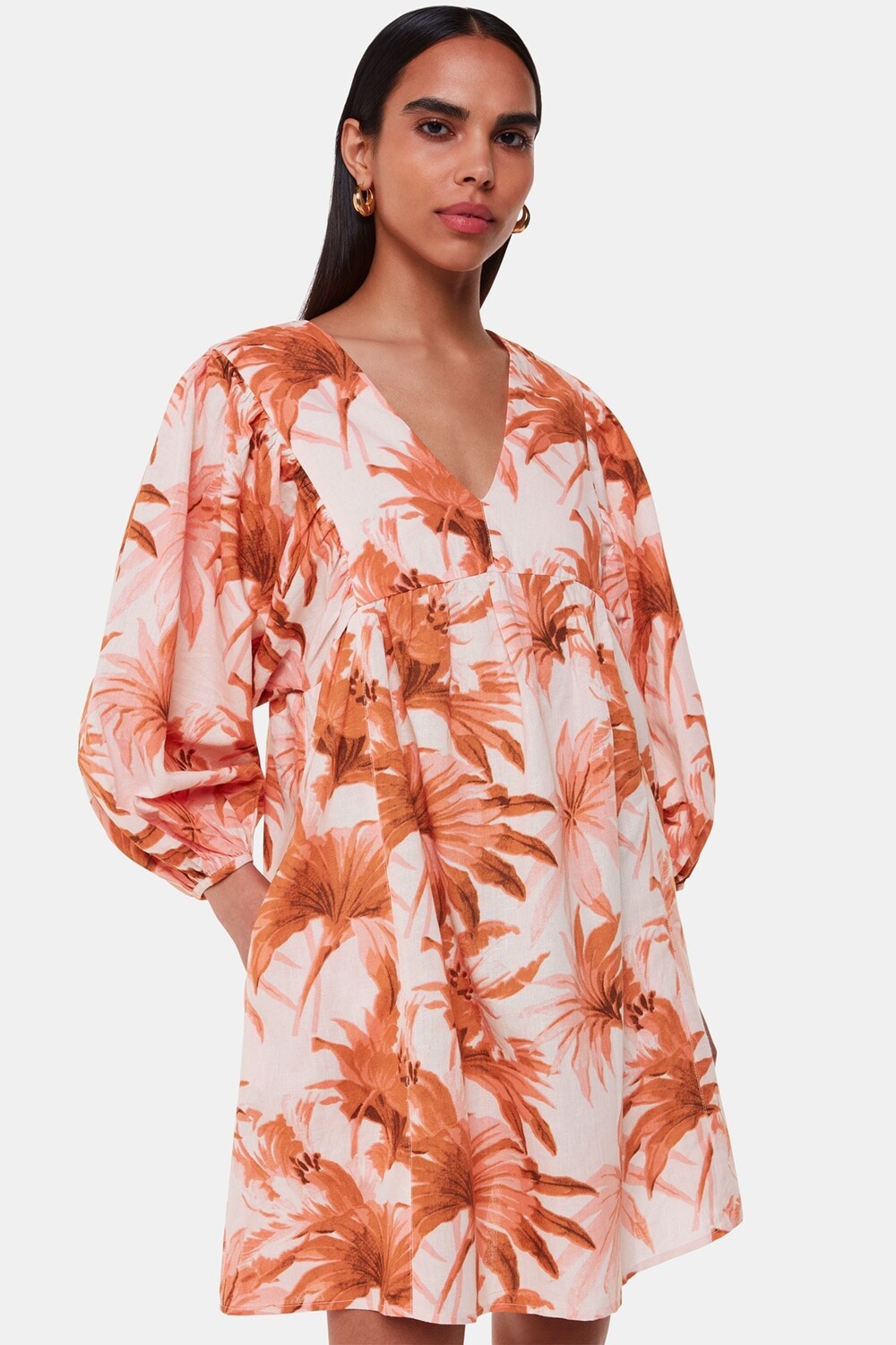 Платье из смеси хлопка и льна с принтом «Гонолулу» Whistles, розовый
Платье из смеси хлопка и льна с принтом «Гонолулу» Whistles, розовый