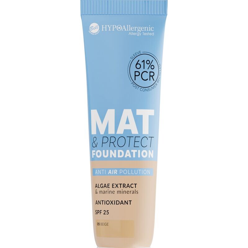 Тональный крем Mat & Protect Foundation SPF 25 05 Бежевый HYPOAllergenic, 30 g 
Тональный крем Mat & Protect Foundation SPF 25 05 Бежевый HYPOAllergenic, 30 g