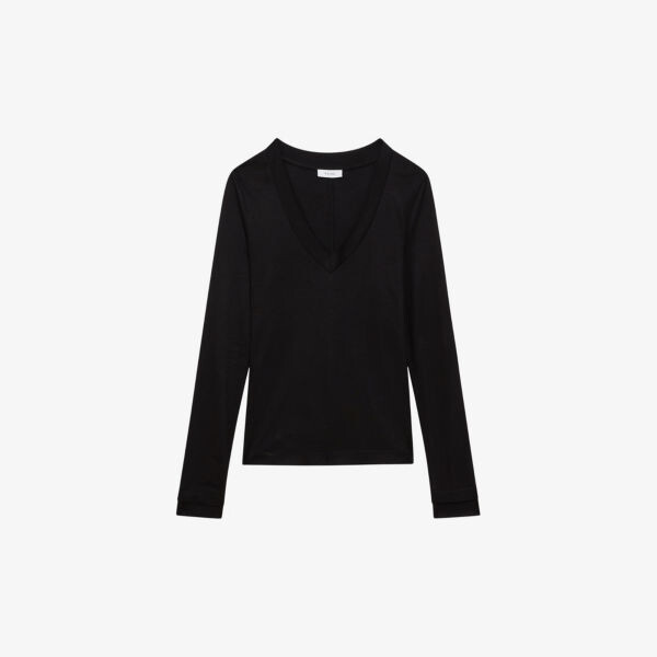 Топ Brady тонкой вязки с V-образным вырезом Reiss, черный
Топ Brady тонкой вязки с V-образным вырезом Reiss, черный