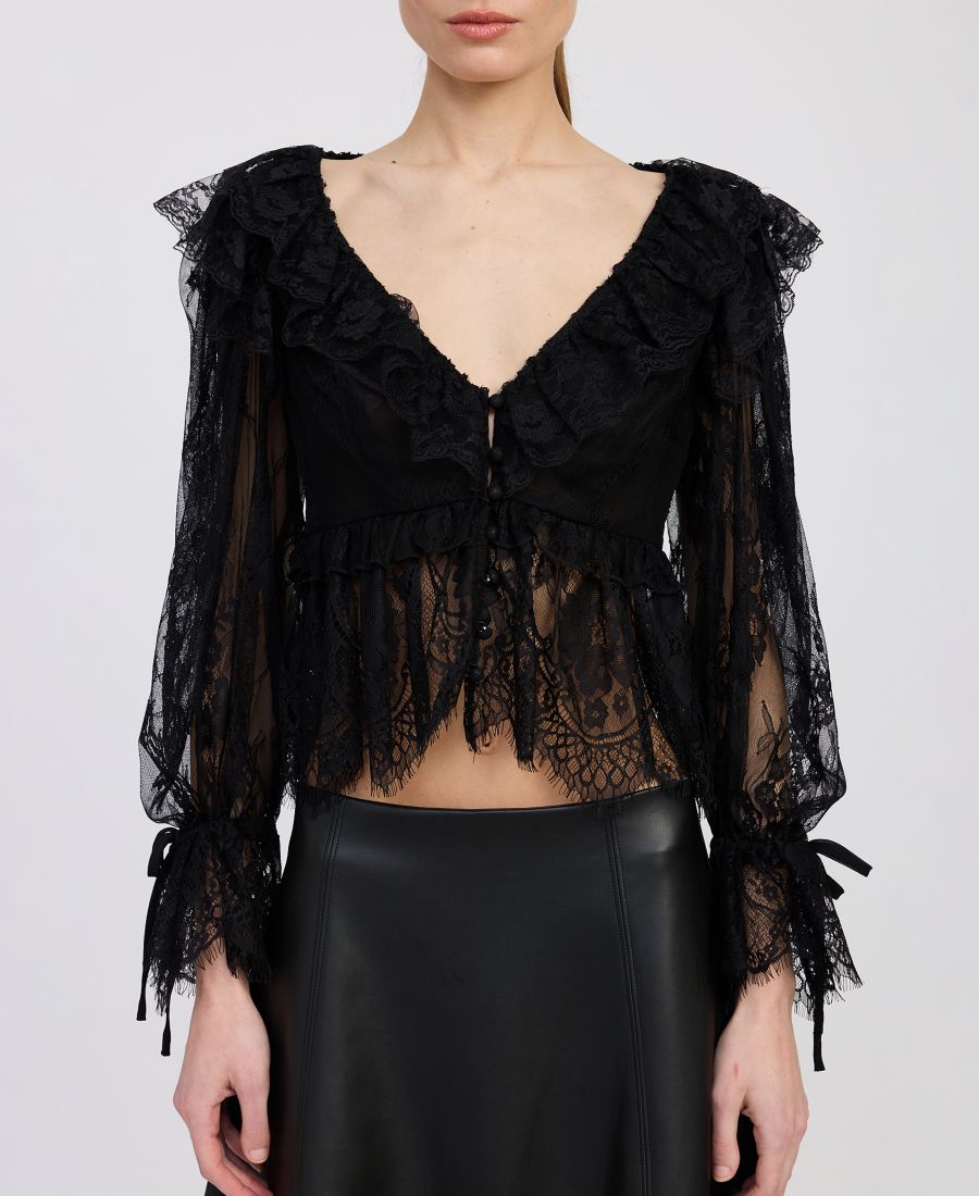 Женский кружевной топ с баской Peregrine En Saison, Black
Женский кружевной топ с баской Peregrine En Saison, Black