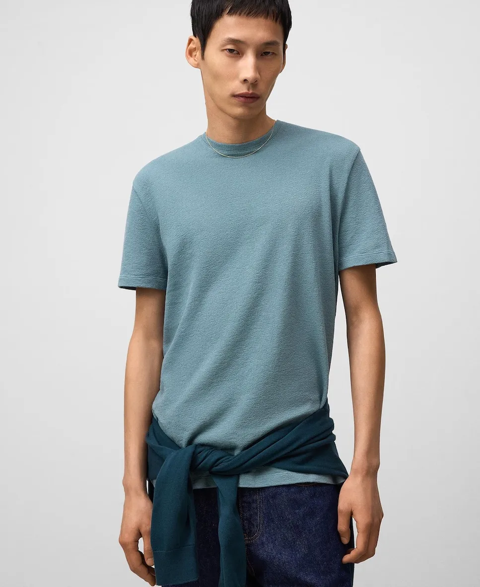 Мужская футболка из органического хлопка с текстурой Adolfo Dominguez, аквамарин
Мужская футболка из органического хлопка с текстурой Adolfo Dominguez, аквамарин