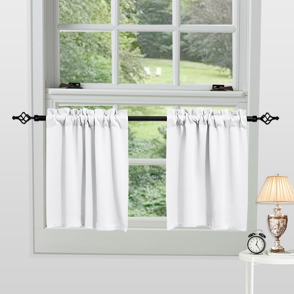 Комплект из 2 коротких плотных штор, штор для кухонного балкона, ярусная штора, 85 х 61 см, белый Koheim 
Комплект из 2 коротких плотных штор, штор для кухонного балкона, ярусная штора, 85 х 61 см, белый Koheim