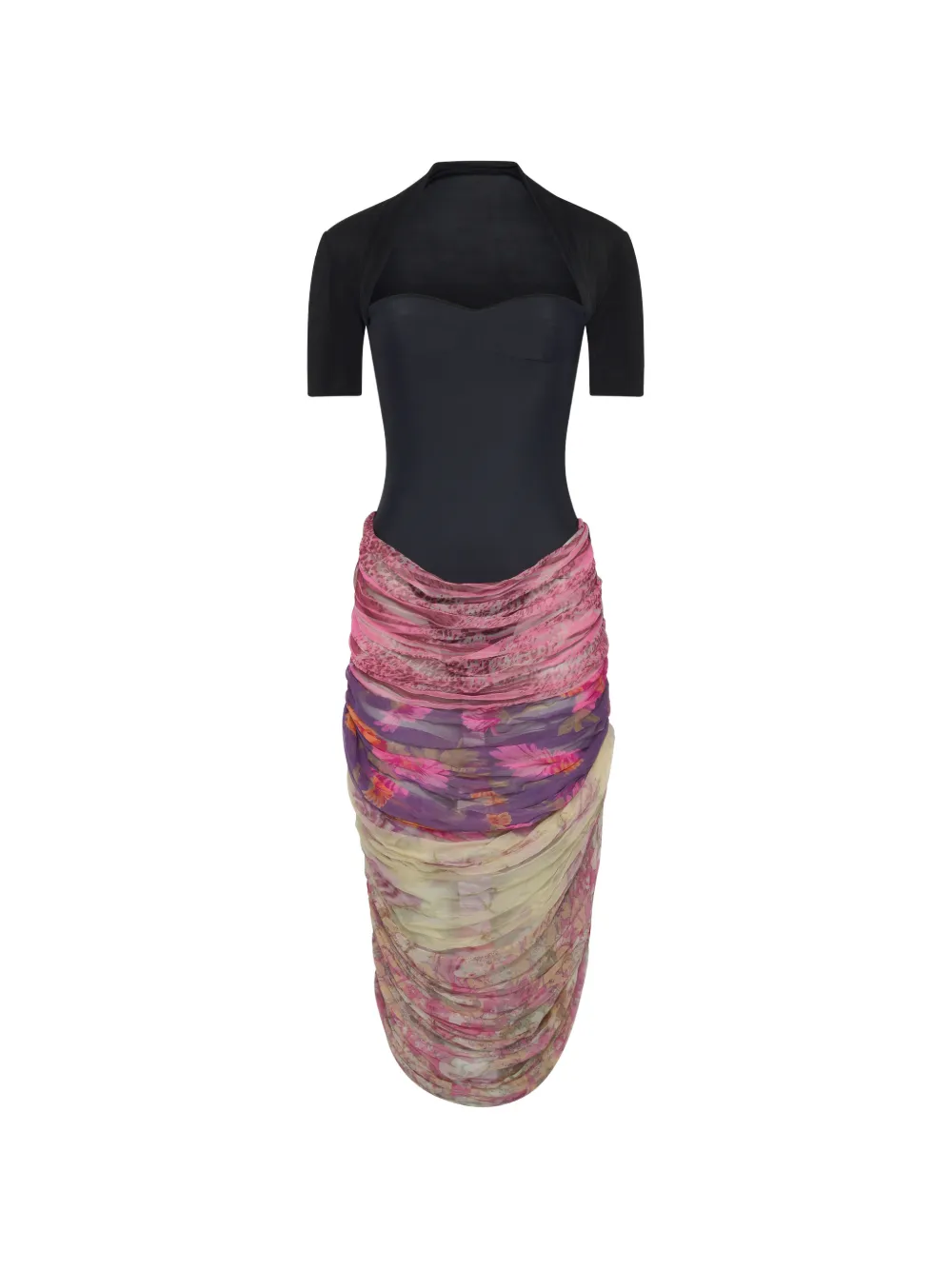 Драпированное миди-платье с цветочным принтом Marine Serre, черный
Драпированное миди-платье с цветочным принтом Marine Serre, черный