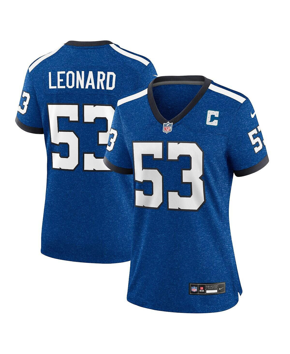 Женская футболка Shaquille Leonard Royal Indianapolis Colts Indiana Nights Alternate Game Nike
Женская футболка Shaquille Leonard Royal Indianapolis Colts Indiana Nights Alternate Game Nike