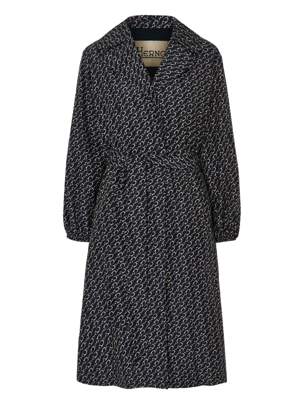 Тренч с поясом и принтом Herno, синий
Тренч с поясом и принтом Herno, синий