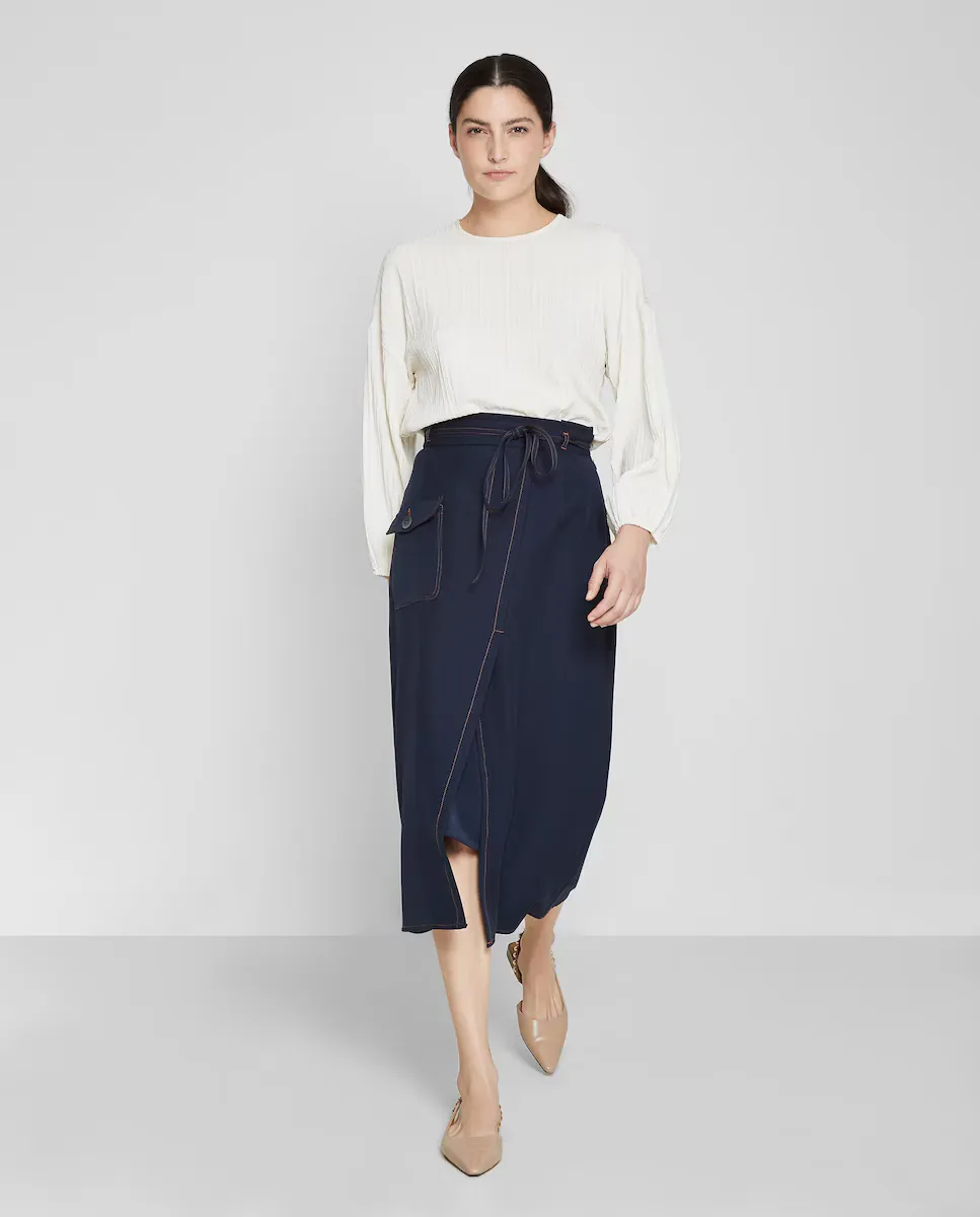 Юбка миди с застежкой-кроссовером Trucco, тёмно-синий
Юбка миди с застежкой-кроссовером Trucco, тёмно-синий