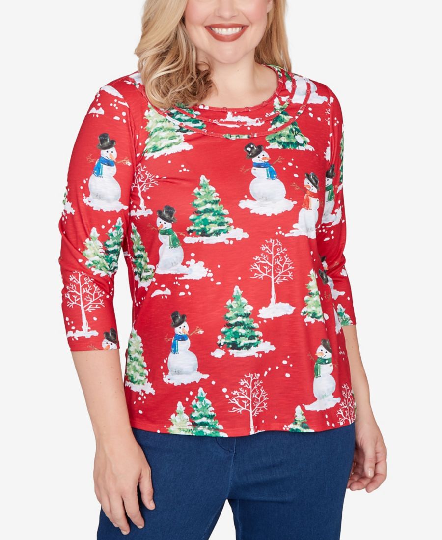 Женская классическая футболка с круглым вырезом и принтом снеговиков Alfred Dunner, Red, Красный, Женская классическая футболка с круглым вырезом и принтом снеговиков Alfred Dunner, Red
Женская классическая футболка с круглым вырезом и принтом снеговиков Alfred Dunner, Red, Красный, Женская классическая футболка с круглым вырезом и принтом снеговиков Alfred Dunner, Red