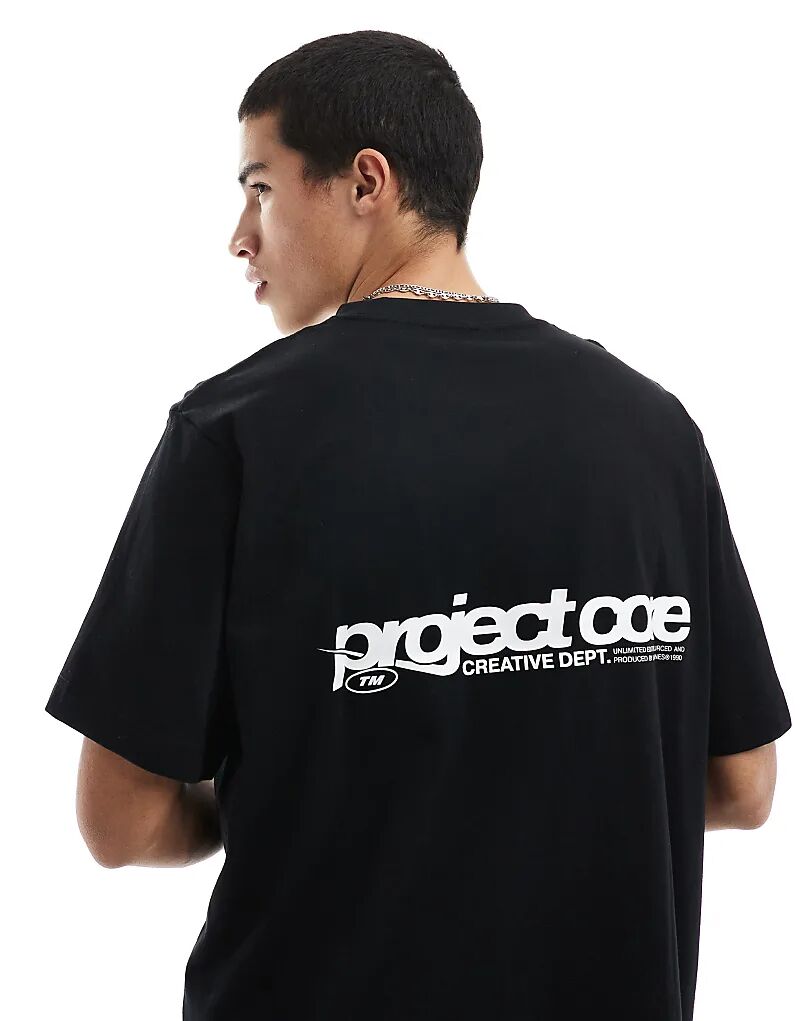 Футболка Jack & Jones свободного кроя с текстовым принтом на спине черного цвета 
Футболка Jack & Jones свободного кроя с текстовым принтом на спине черного цвета