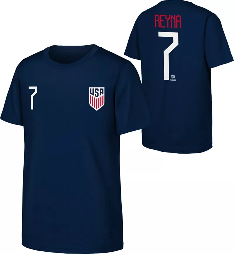 Верхняя одежда для взрослых USMNT Giovanni Reyna #7 Темно-синяя футболка Outerstuff
Верхняя одежда для взрослых USMNT Giovanni Reyna #7 Темно-синяя футболка Outerstuff