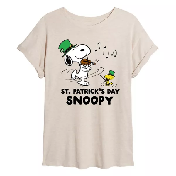 Детская оверсайз футболка с арахисом и Снупи в честь Дня святого Патрика Licensed Character, бежевый
Детская оверсайз футболка с арахисом и Снупи в честь Дня святого Патрика Licensed Character, бежевый