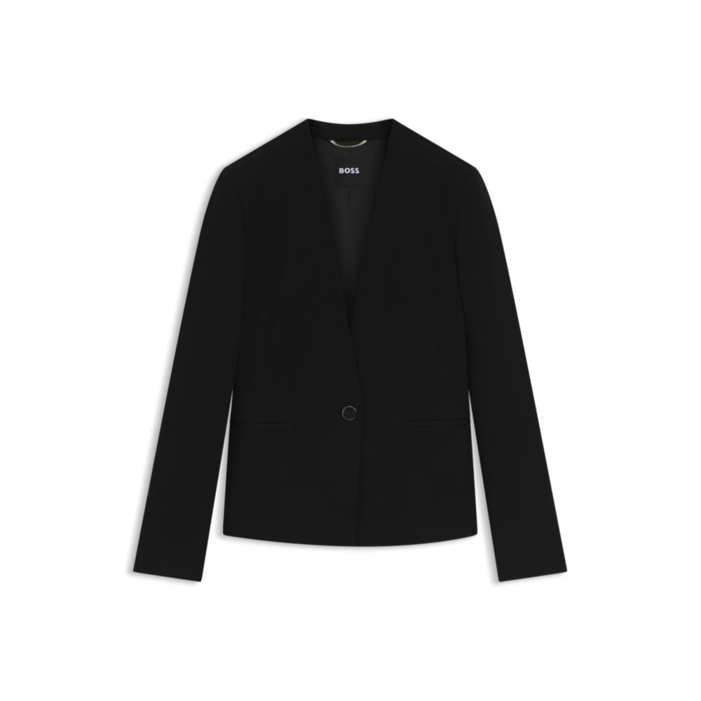 Безворотникый классический блейзер с металлическими пуговицами BOSS, черный
Безворотникый классический блейзер с металлическими пуговицами BOSS, черный