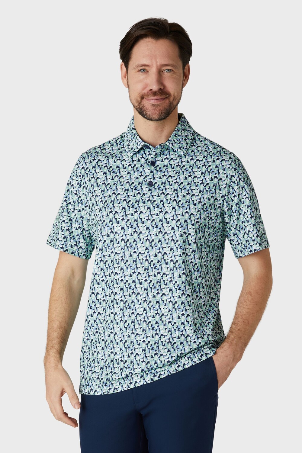 Рубашка поло с абстрактным геометрическим принтом Callaway Apparel, синий
Рубашка поло с абстрактным геометрическим принтом Callaway Apparel, синий