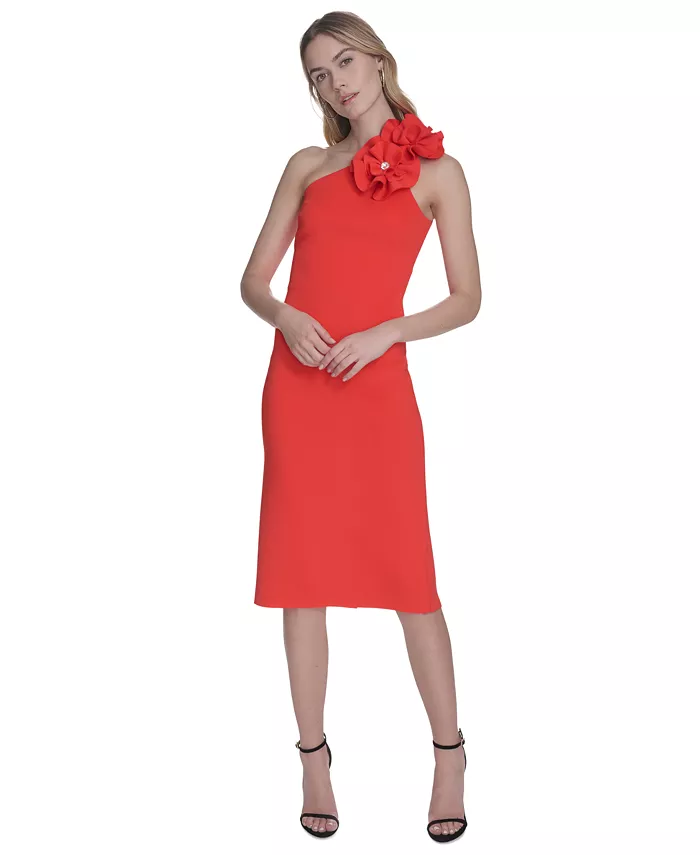 Женское платье с одним плечом и отделкой в виде розеток Eliza J, красный
Женское платье с одним плечом и отделкой в виде розеток Eliza J, красный