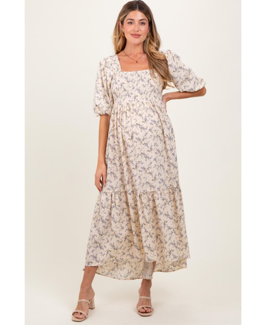 Платье-макси для беременных, цвета слоновой кости, с цветочным принтом, сборками, асимметричным подолом и пышными рукавами Pinkblush, Ivory
Платье-макси для беременных, цвета слоновой кости, с цветочным принтом, сборками, асимметричным подолом и пышными рукавами Pinkblush, Ivory