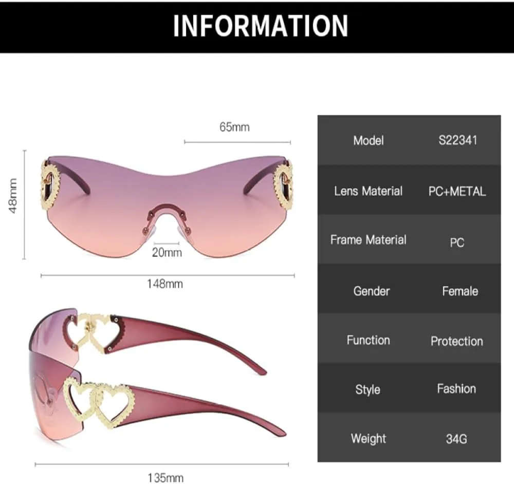 Женские солнцезащитные очки LVTFCO без оправы, модные градиентные солнцезащитные очки в стиле панк, цельные очки-маска, большие модные солнцезащитные очки, Brown
Женские солнцезащитные очки LVTFCO без оправы, модные градиентные солнцезащитные очки в стиле панк, цельные очки-маска, большие модные солнцезащитные очки, Brown