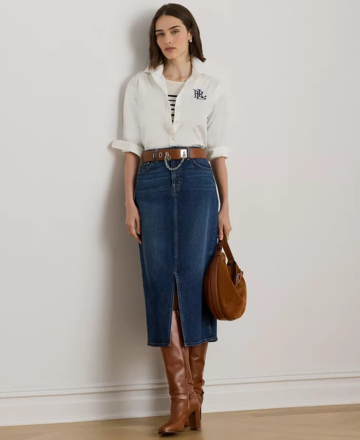 Женская джинсовая юбка миди Mahlan Lauren Ralph Lauren, синий
Женская джинсовая юбка миди Mahlan Lauren Ralph Lauren, синий