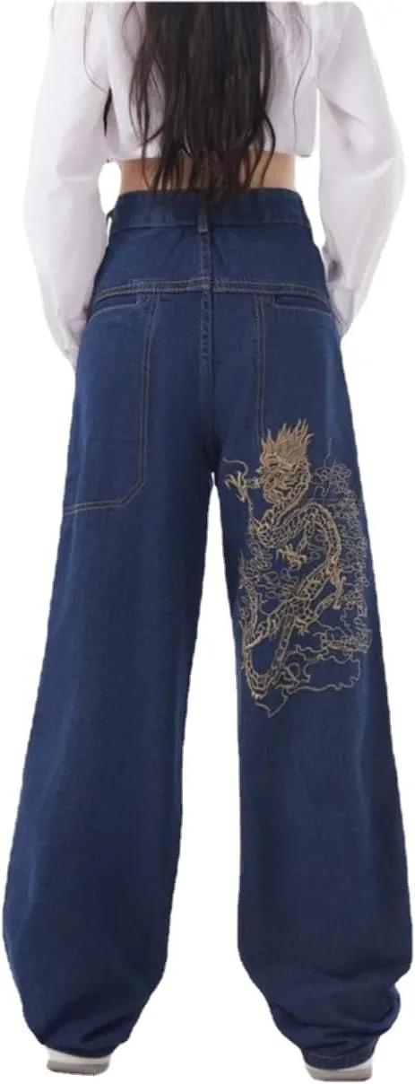 Y2K Dragon Denim: унисекс багги джинсы с вышитым мифическим драконом Crancious
Y2K Dragon Denim: унисекс багги джинсы с вышитым мифическим драконом Crancious
