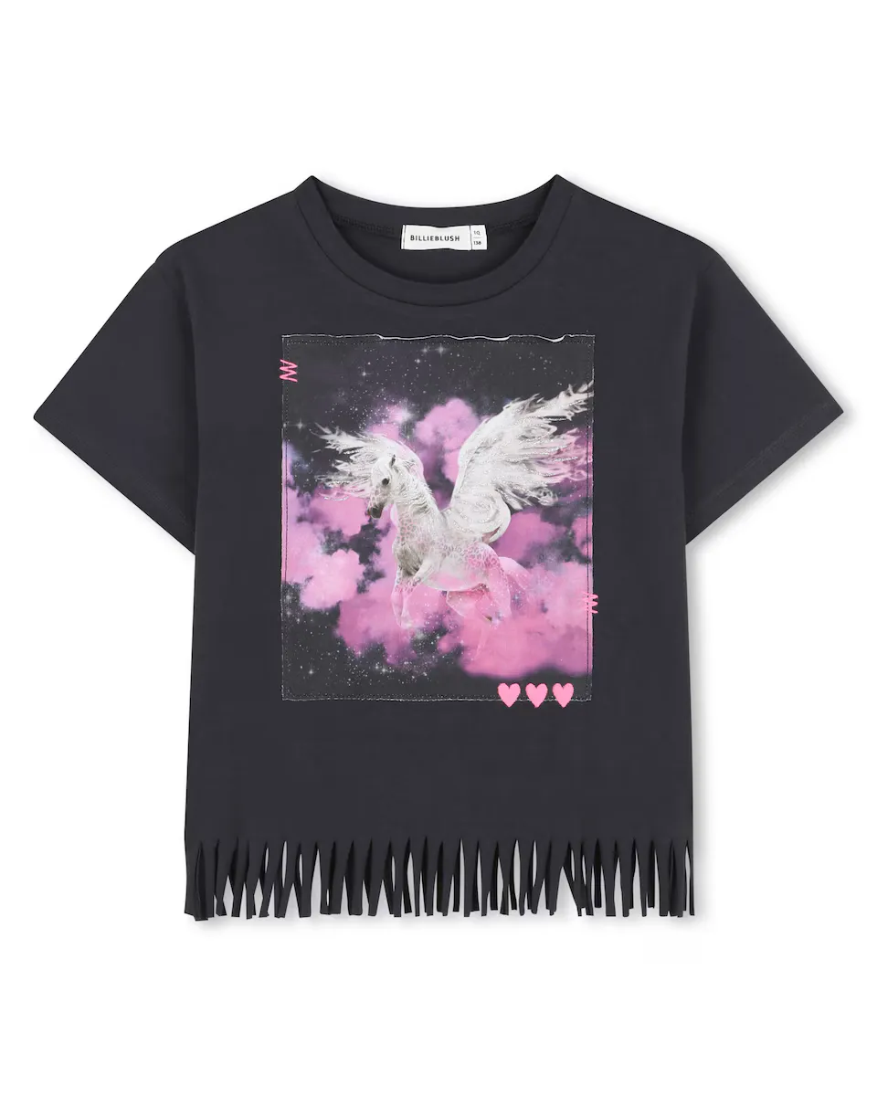 Детская хлопковая футболка с бахромой Billieblush, черный
Детская хлопковая футболка с бахромой Billieblush, черный