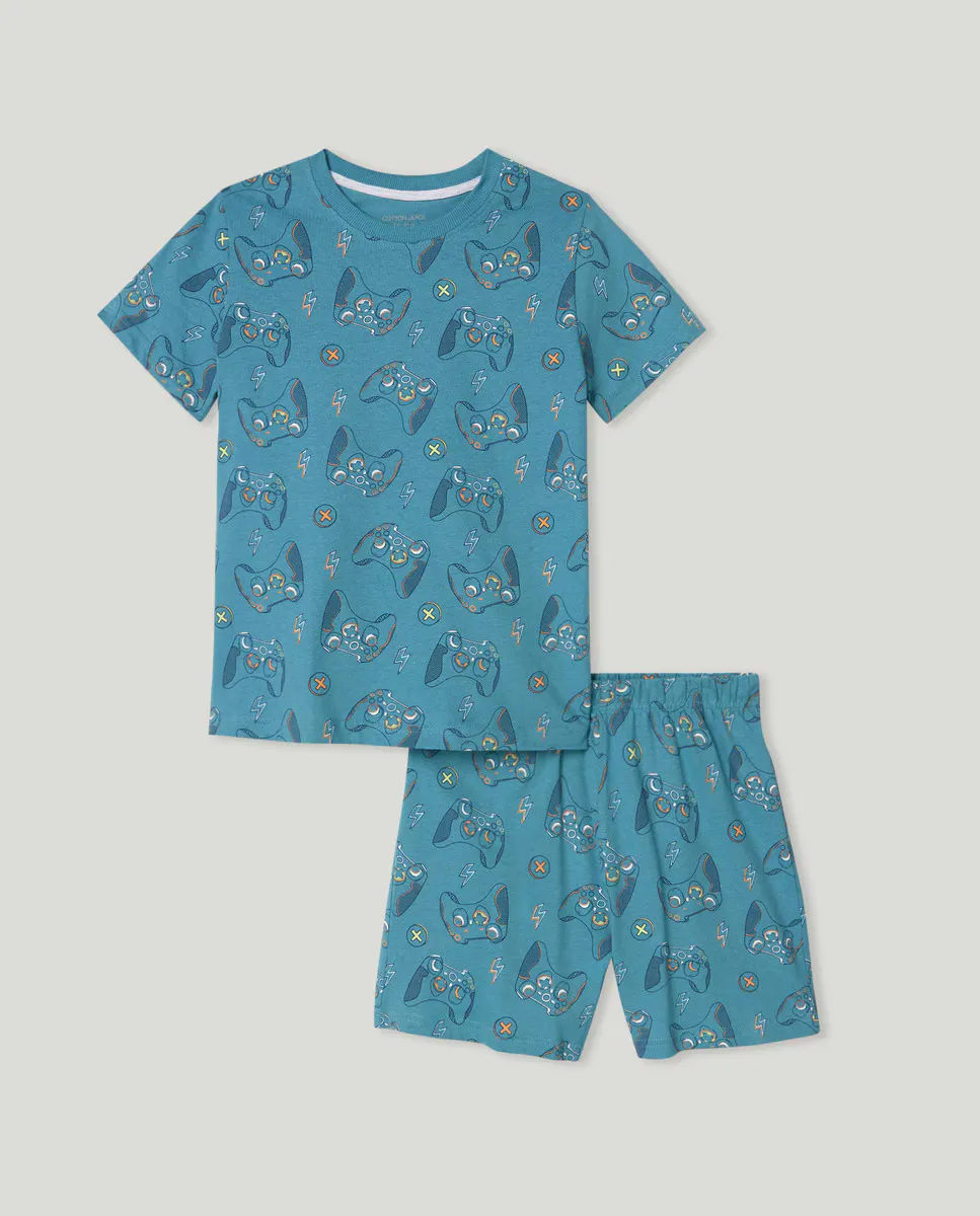 Короткая пижама с принтом по всей поверхности Cotton Juice, зеленый
Короткая пижама с принтом по всей поверхности Cotton Juice, зеленый