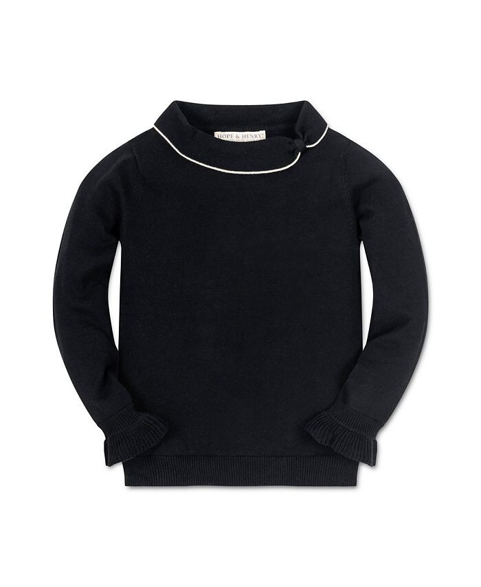 Свитер с длинными рукавами и манжетами и воротником для маленьких девочек Hope & Henry, черный
Свитер с длинными рукавами и манжетами и воротником для маленьких девочек Hope & Henry, черный