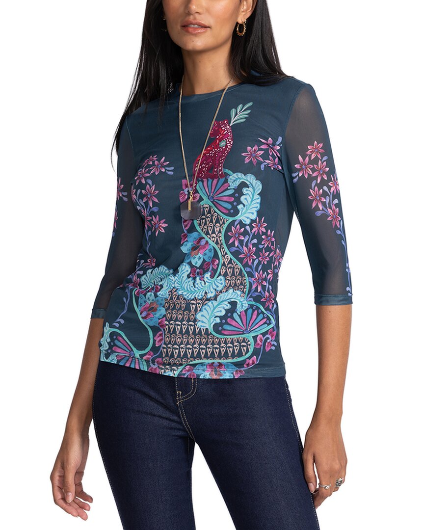 Джонни Вас Укороченная Натали Сетчатая футболка Johnny Was, синий
Джонни Вас Укороченная Натали Сетчатая футболка Johnny Was, синий