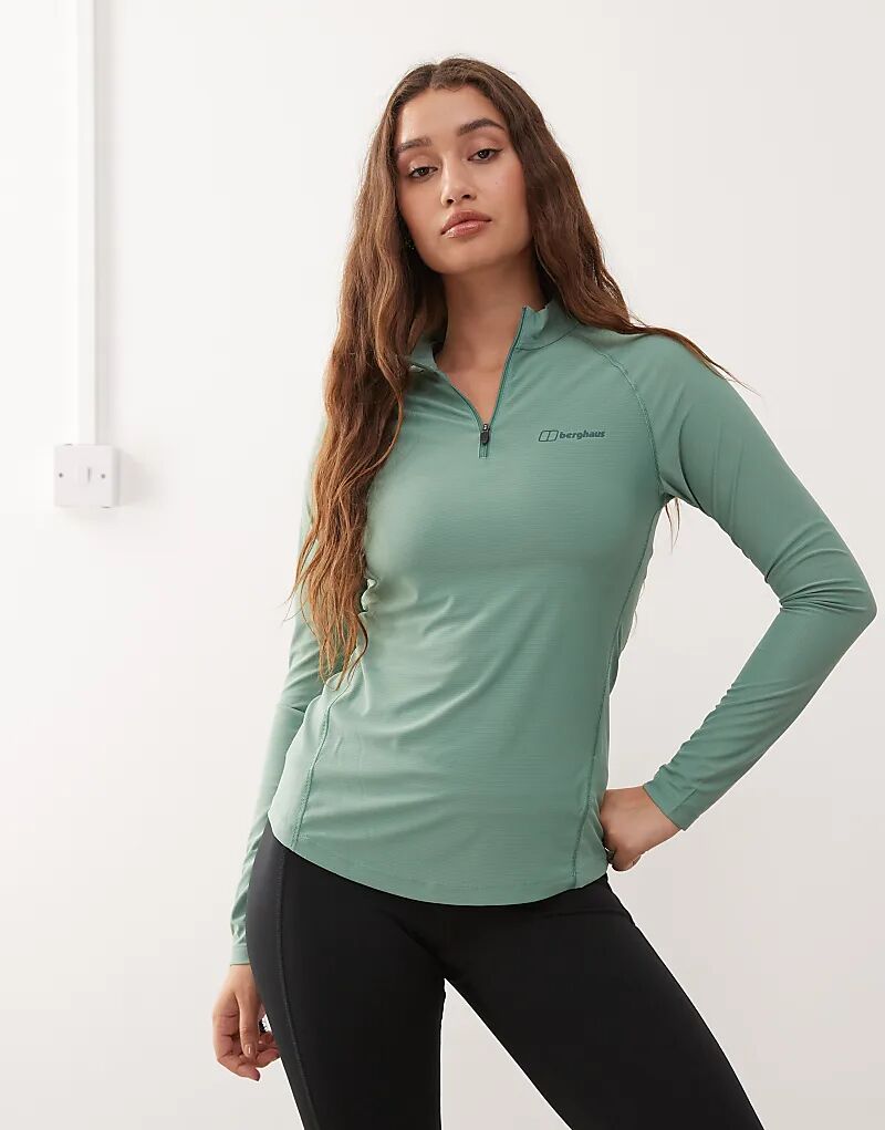 Женская техническая футболка Berghaus 24/7 с полумолнией и длинным рукавом, светло-зеленого цвета
Женская техническая футболка Berghaus 24/7 с полумолнией и длинным рукавом, светло-зеленого цвета