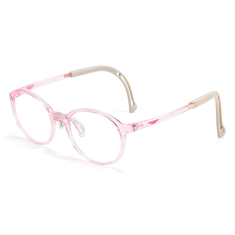 Police Круглая оправа для очков детская розовая, VK158K-01AH/Transparent Pink