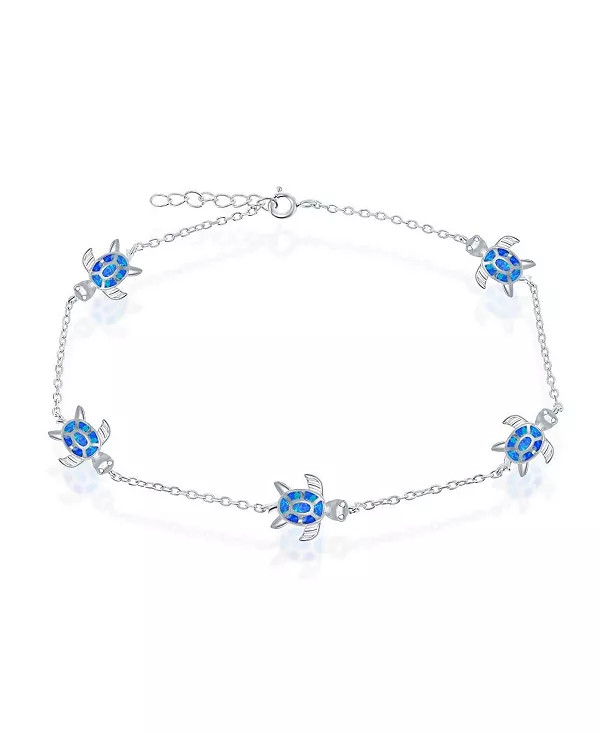 Браслет на ногу из стерлингового серебра с синтетическим опалом и черепахой, синяя инкрустация Caribbean Treasures, blue
Браслет на ногу из стерлингового серебра с синтетическим опалом и черепахой, синяя инкрустация Caribbean Treasures, blue