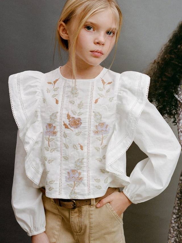 Детская блузка Viviana с цветочной вышивкой и рюшами Mango, White/Multi
Детская блузка Viviana с цветочной вышивкой и рюшами Mango, White/Multi